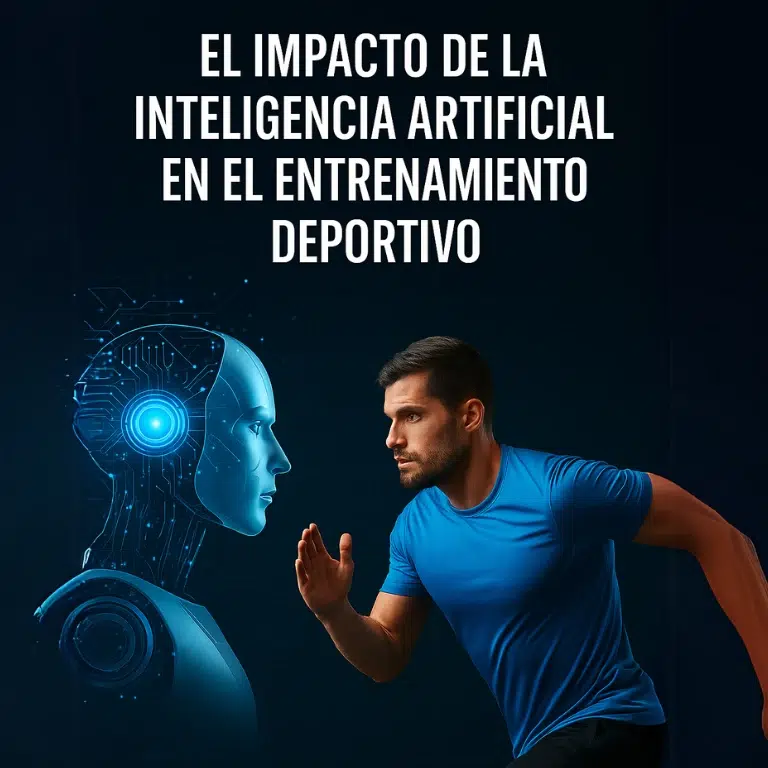 Representación visual del impacto de la inteligencia artificial en el deporte, mostrando la integración de tecnología y entrenamiento. h6 sports