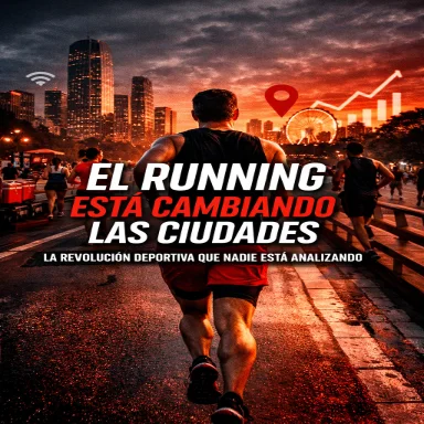 Corredores entrenando en ciudad moderna mostrando el crecimiento del running urbano